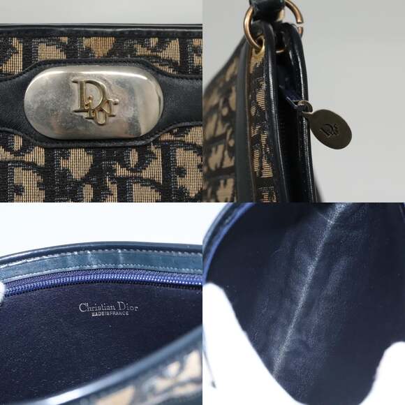 DIOR Trotter Canvas Shoulder Bag Navy - Picture 11 of 12